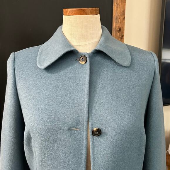 Michael Kors Collection Wool Jacket XS Blue Gray Collar Career Minimalist Chic - Picture 10 of 14